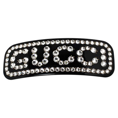 gucci black hair soft stirrup|'GUCCI' hair clip with crystals in black resin .